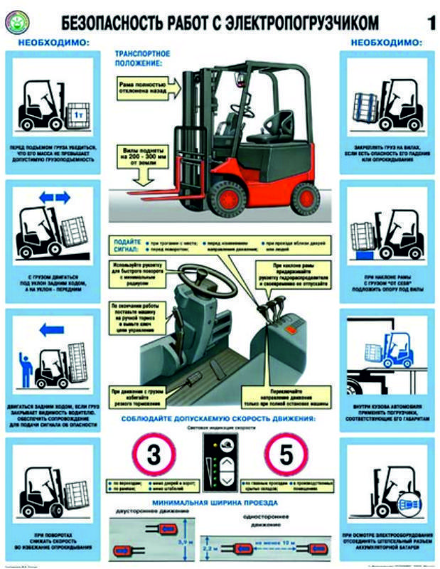 Безопасность работ с электро погрузчиком. Лист 1 
